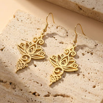 Boucles d'Oreilles "Lotus Unalome" - or - L'Arbre des Chakras