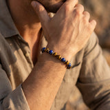 Bracelet "Lâcher-Prise" en Oeil de Tigre & Lapis Lazuli - - L'Arbre des Chakras