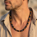 Collier "3 Protections" en Hématite, Obsidienne & Oeil de Tigre - - L'Arbre des Chakras