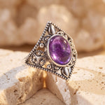 Bague "Quiétude Violette" en Améthyste - 6 - L'Arbre des Chakras