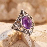 Bague "Quiétude Violette" en Améthyste - 6 - L'Arbre des Chakras