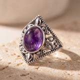 Bague "Quiétude Violette" en Améthyste - - L'Arbre des Chakras