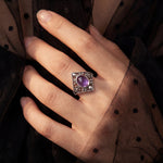 Bague "Quiétude Violette" en Améthyste - - L'Arbre des Chakras