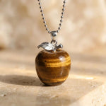 Pendentif "Pomme" en Pierre Naturelle - Œil de tigre - L'Arbre des Chakras
