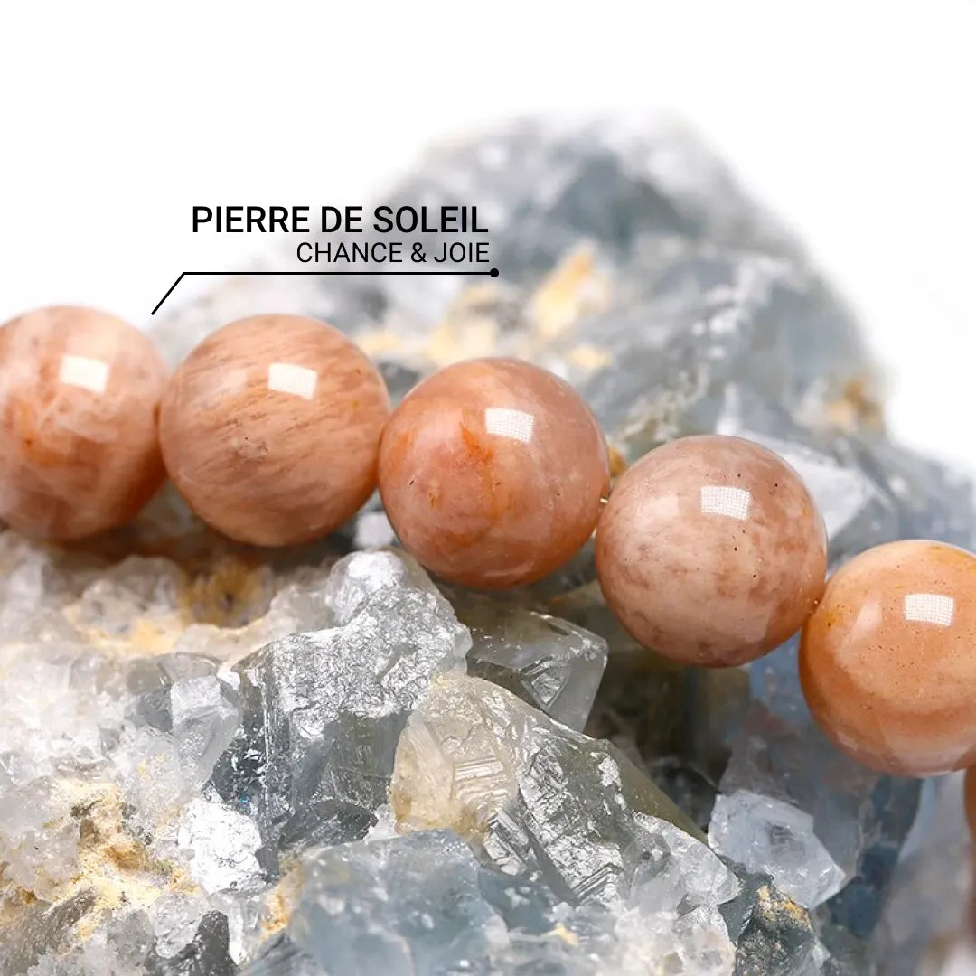 Bracelet "Joie de l'être" en Pierre de Soleil -  - L'Arbre des Chakras