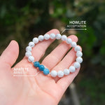 Bracelet "Amincissement" en Apatite & Howlite -  - L'Arbre des Chakras