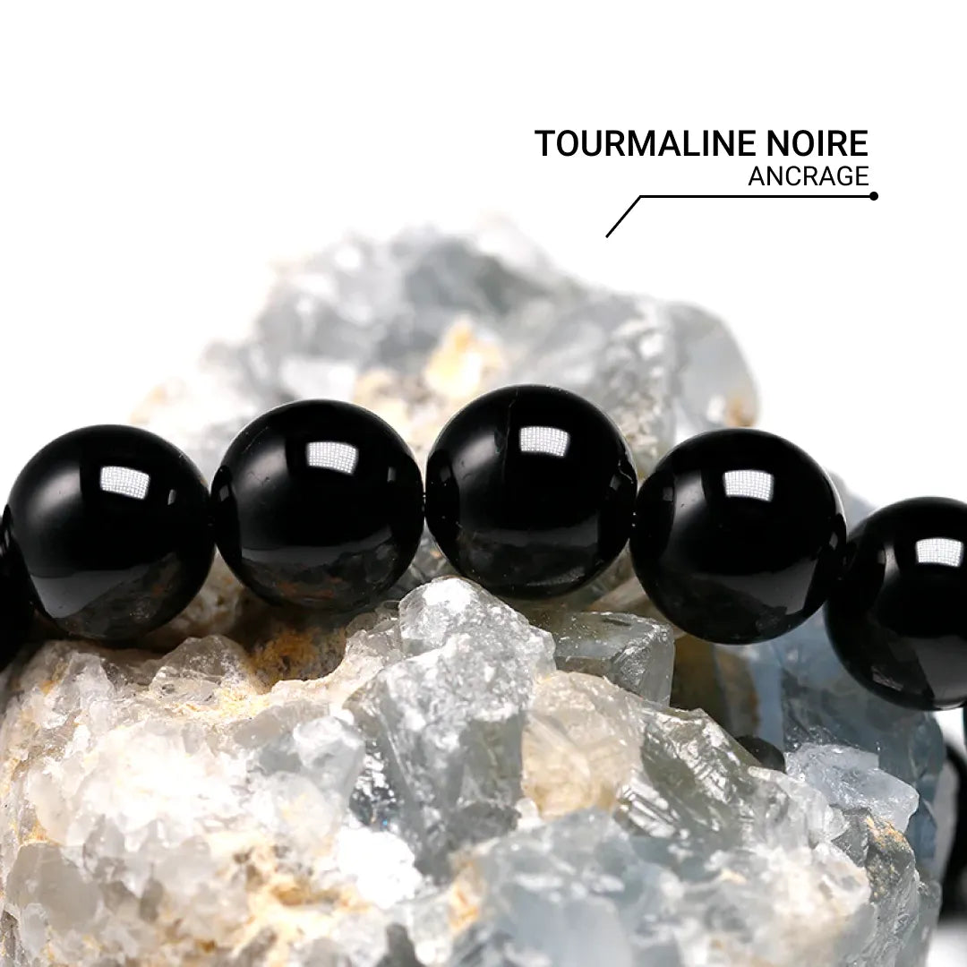 Bracelet "Rempart" en Tourmaline Noire - - L'Arbre des Chakras