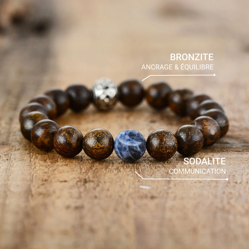 Bracelet "Zen" en Bronzite & Sodalite -  - L'Arbre des Chakras