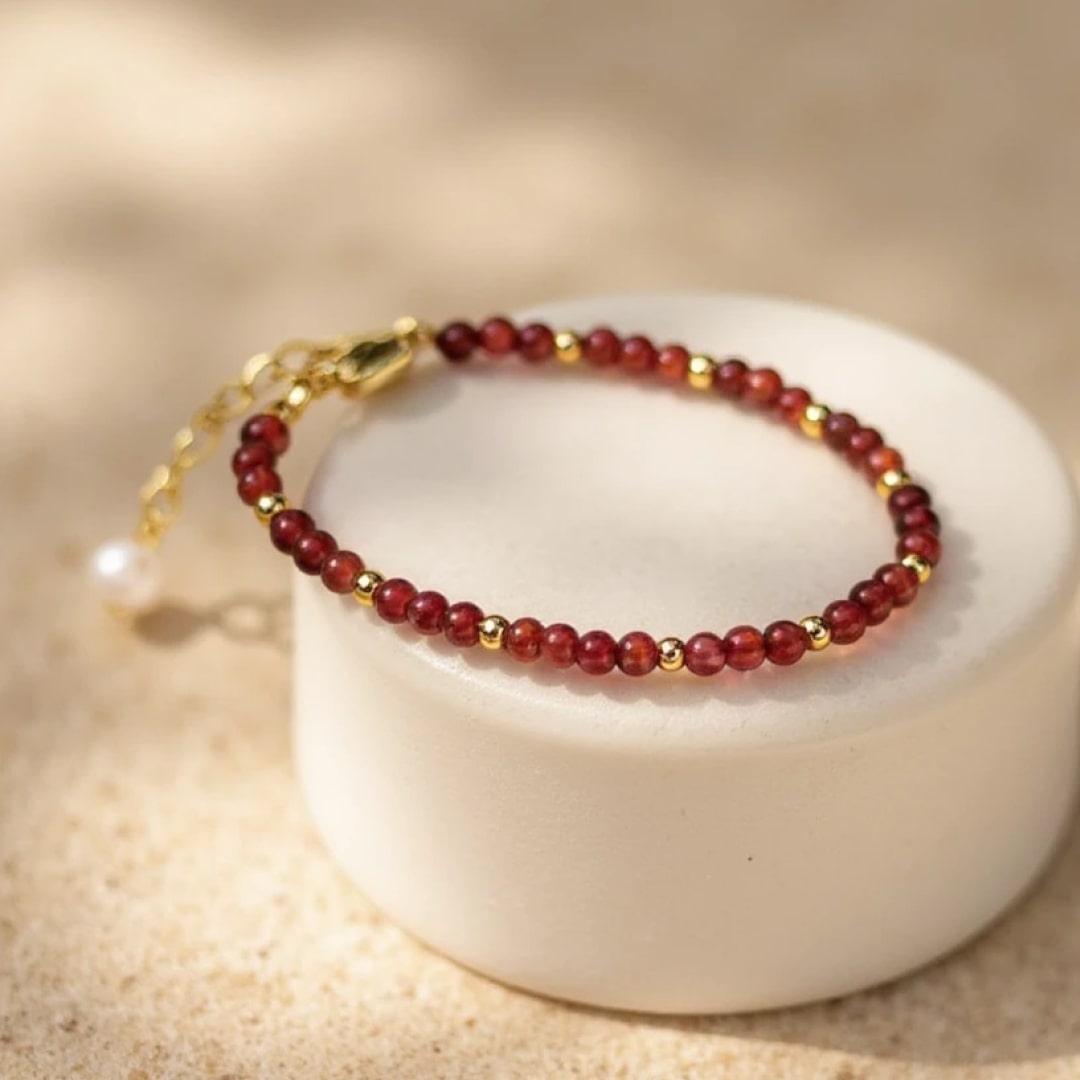 Bracelet "Mois Sacré" – Pierre de Naissance - Janvier - Grenat - L'Arbre des Chakras