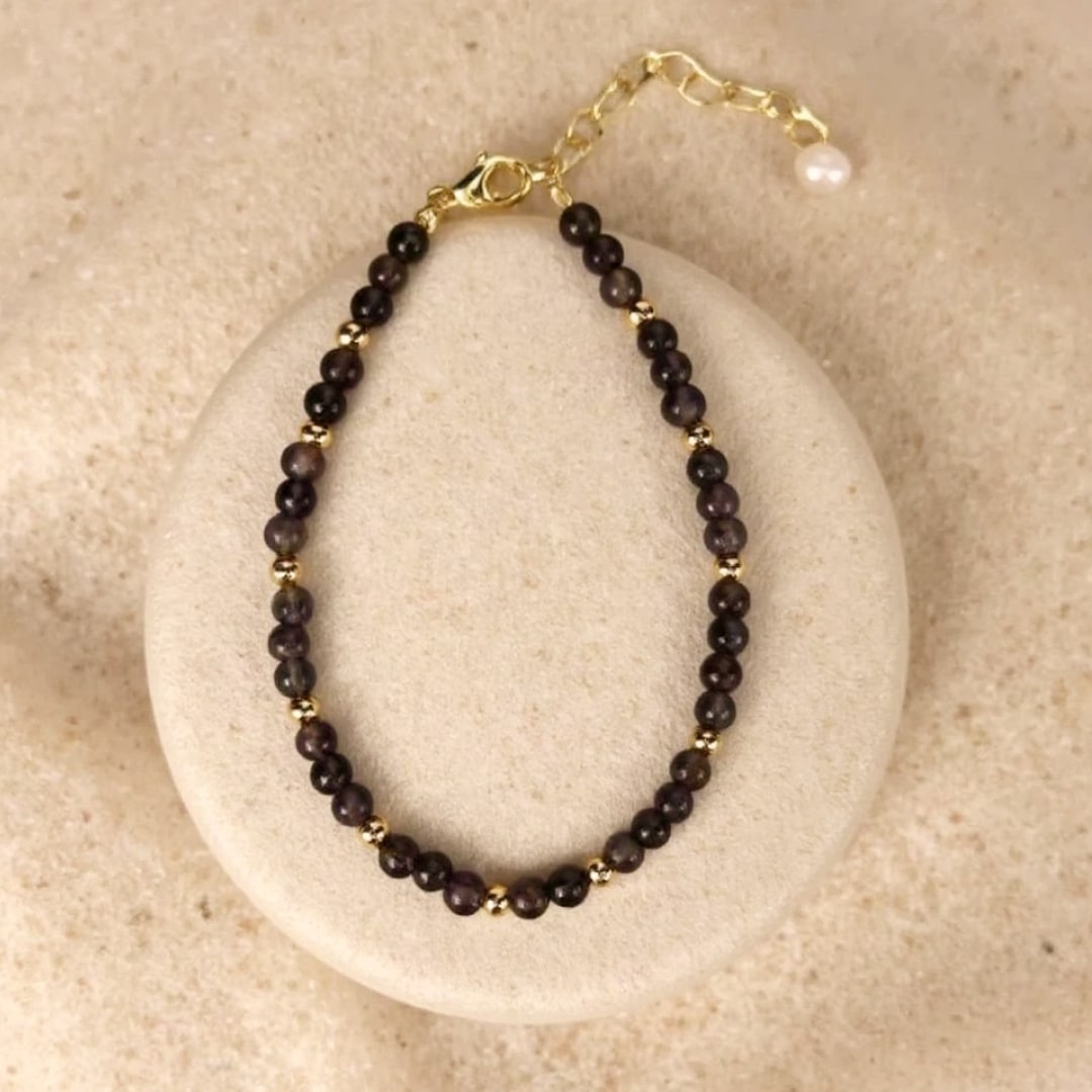 Bracelet "Mois Sacré" – Pierre de Naissance - Octobre - Tourmaline noire - L'Arbre des Chakras
