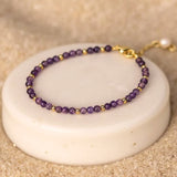 Bracelet "Mois Sacré" – Pierre de Naissance - Février - Améthyste - L'Arbre des Chakras