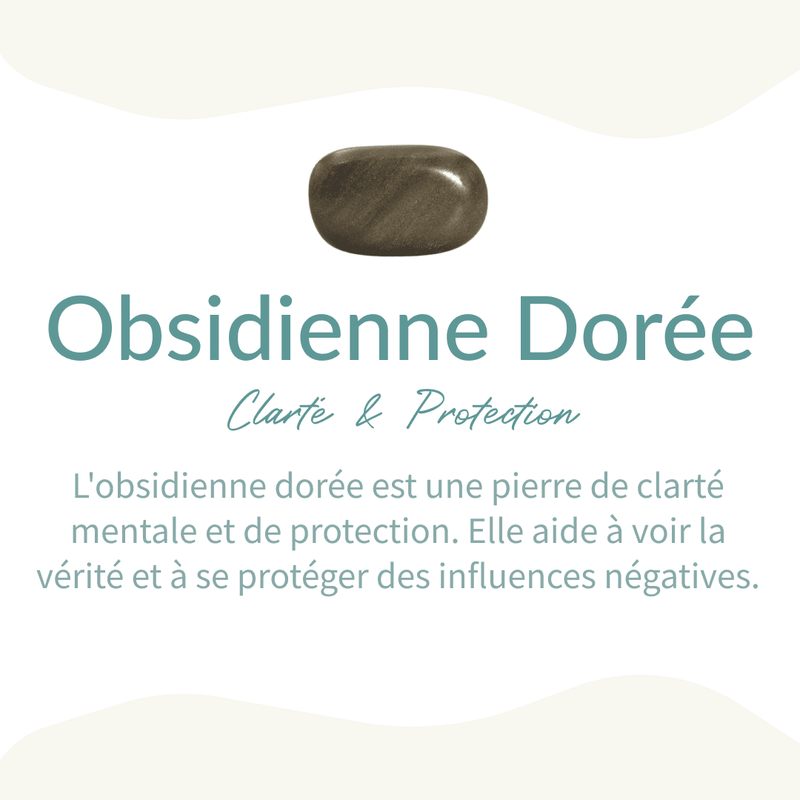 Bracelet Mala "Bouddhiste" en Obsidienne Noire & Dorée -  - L'Arbre des Chakras