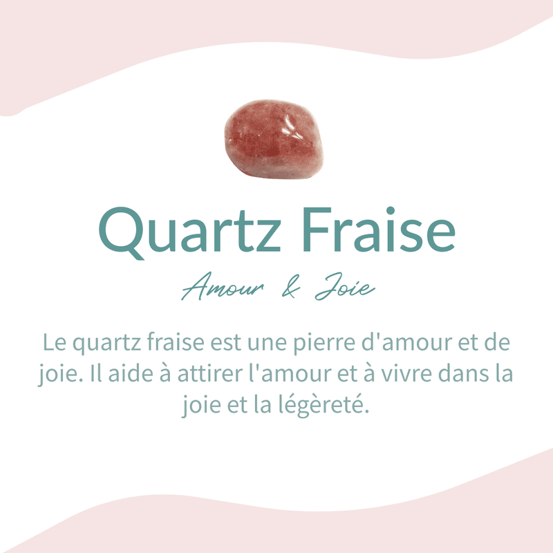 Bracelet "Amour Infini" en Quartz Rose, Grenat & Quartz Fraise -  - L'Arbre des Chakras