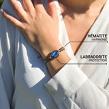 Bracelet "Oeil Céleste" en Labradorite & Hématite -  - L'Arbre des Chakras