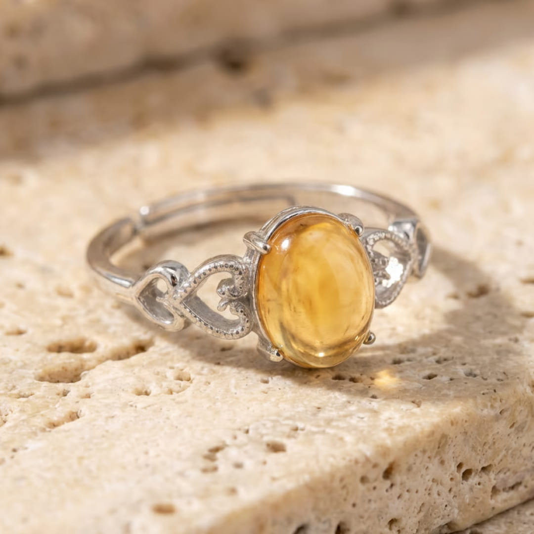 Bague Ajustable "Joie & Abondance" en Citrine - - L'Arbre des Chakras