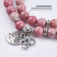 Bracelet Mala "Amour Inconditionnel" en Rhodochrosite -  - L'Arbre des Chakras