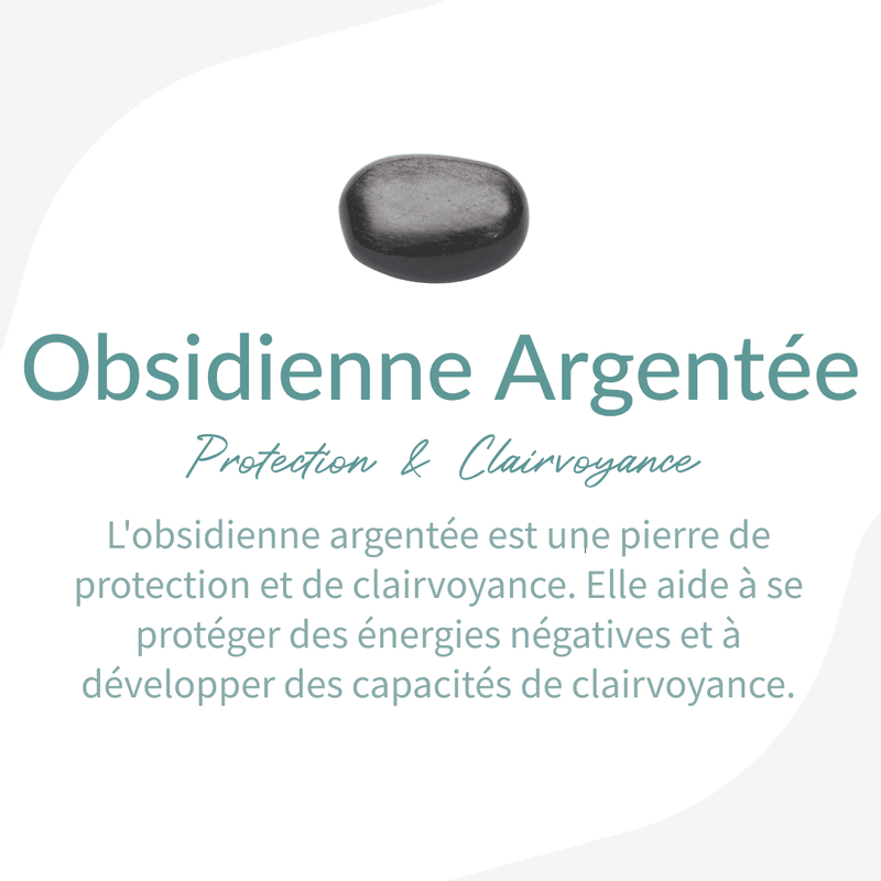 Bracelet "Protection & Transformation" en Obsidienne Argentée -  - L'Arbre des Chakras