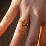Bague Ajustable "Protection Éternelle" - Noeud de Sorcière - - L'Arbre des Chakras