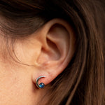 Boucles d'Oreilles "Lune Étoile" en Labradorite & Argent - - L'Arbre des Chakras
