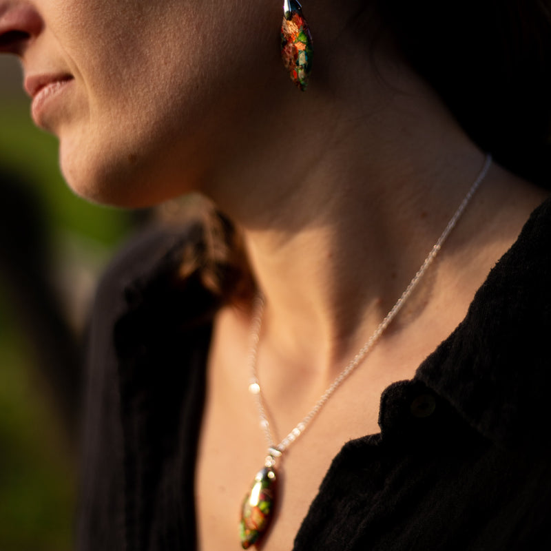 Boucles d'Oreilles Arlequin en Jaspe - - L'Arbre des Chakras