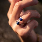 Bague Ajustable "Chat" en Lapis Lazuli - - L'Arbre des Chakras