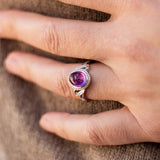 Bague "Harmonie Purificatrice" en Améthyste - - L'Arbre des Chakras