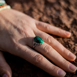 Bague Ajustable "Purification & Guérison" en Malachite - - L'Arbre des Chakras