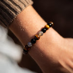 Bracelet "Protection Ultime" en Tourmaline, Oeil de Tigre & Labradorite - - L'Arbre des Chakras