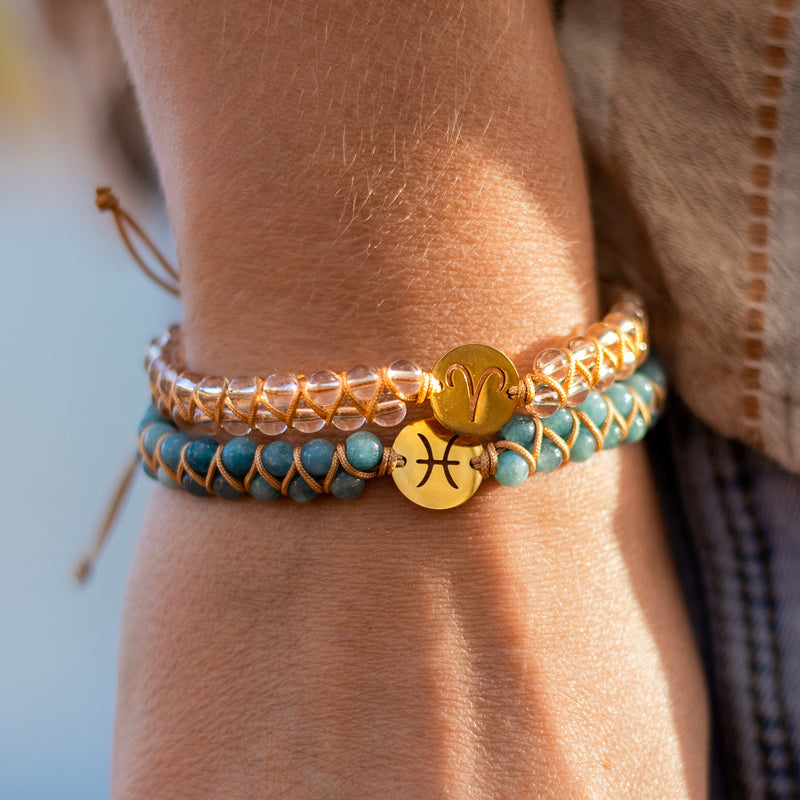 Bracelet Tressé "12 Constellations" en Pierres Naturelles - - L'Arbre des Chakras