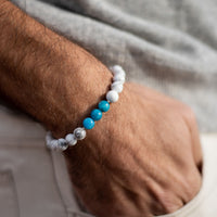 Bracelet "Amincissement" en Apatite & Howlite - - L'Arbre des Chakras