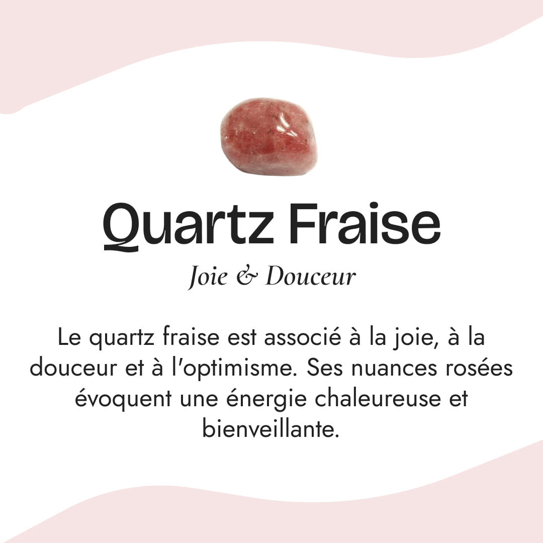 Bracelet "Amour Infini" en Quartz Rose, Grenat & Quartz Fraise - - L'Arbre des Chakras