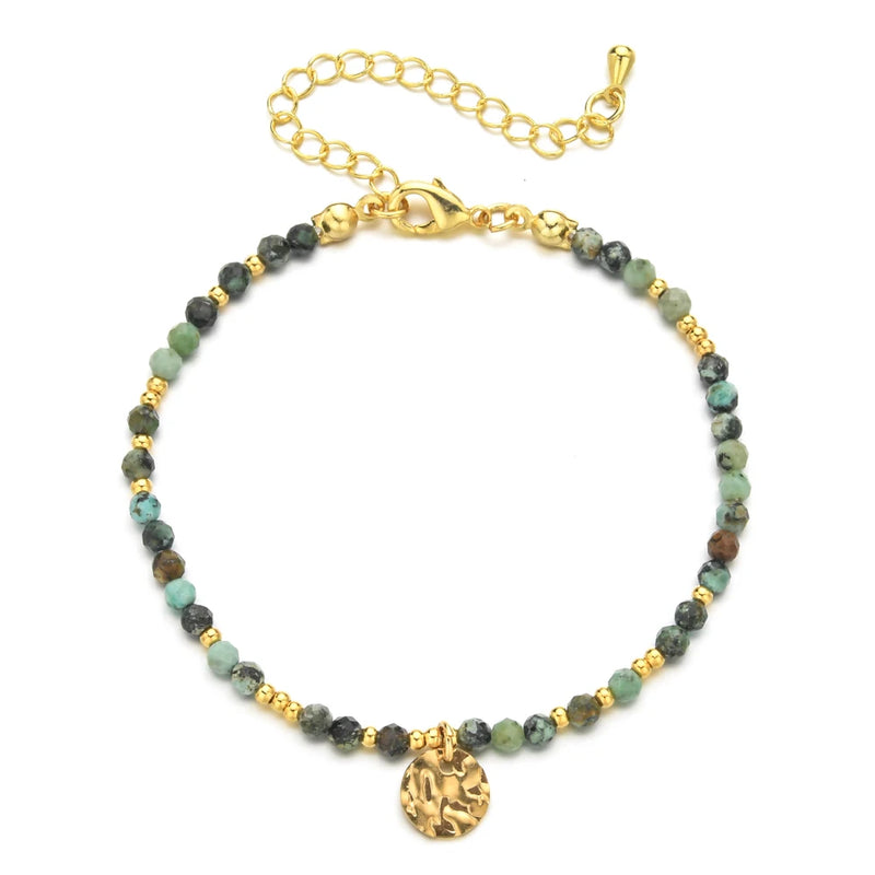 Bracelet &quot;Ananta&quot; en pierres Naturelles - Turquoise Africaine - L&#39;Arbre des Chakras