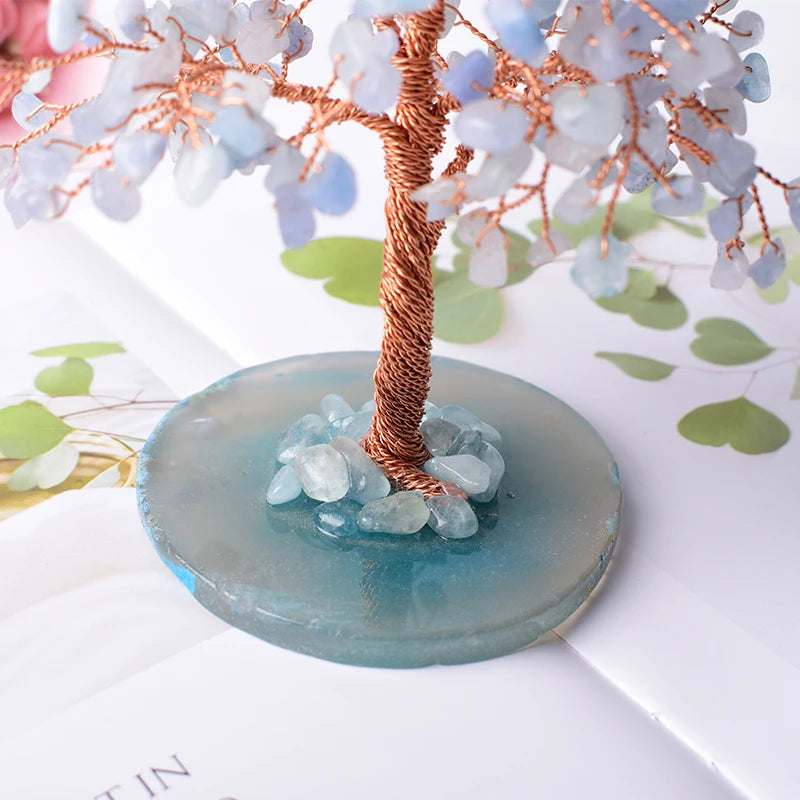 Arbre "Chance" en Aigue-Marine -  - L'Arbre des Chakras