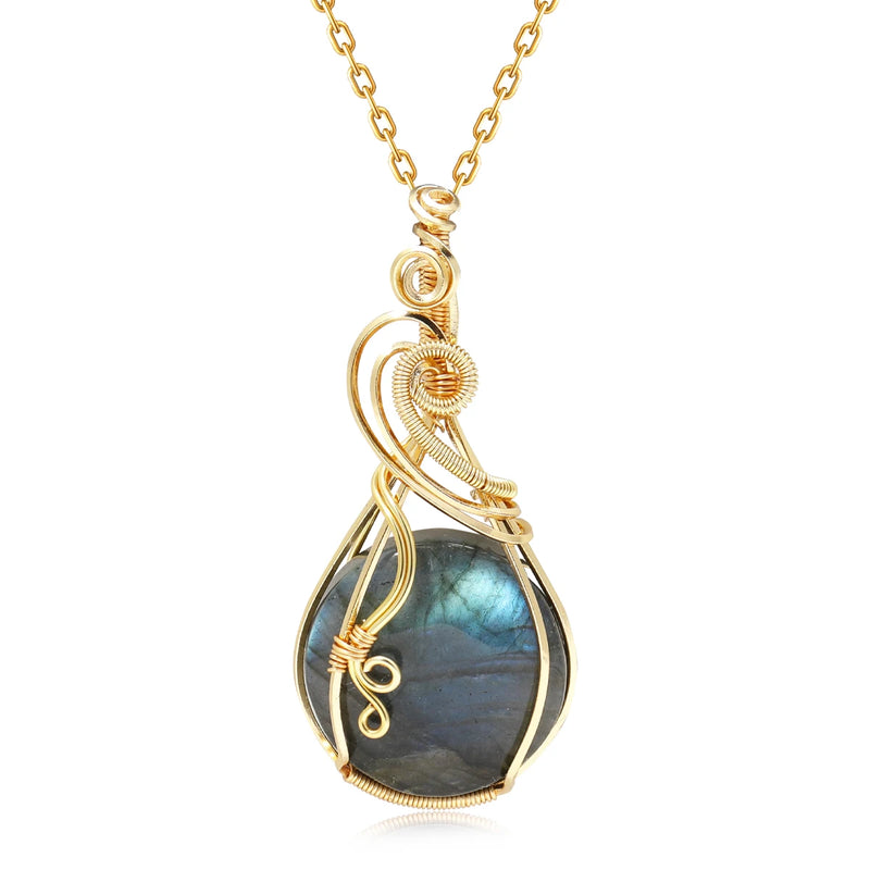 Pendentif "Œil de l’Univers" en Labradorite - - L'Arbre des Chakras