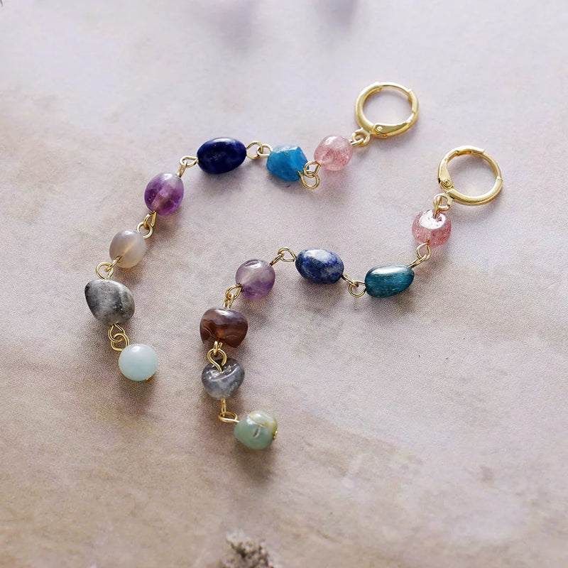 Boucles d'Oreilles "Cascade Bien-Être des 7 Chakras" - - L'Arbre des Chakras