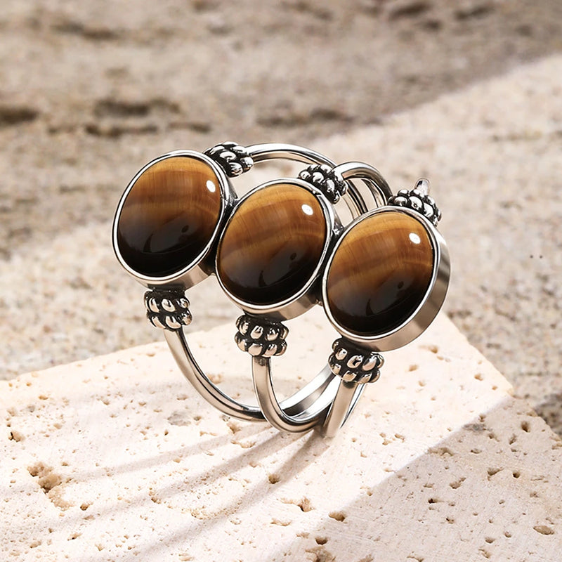 Bague "Confiance" en Œil de Tigre