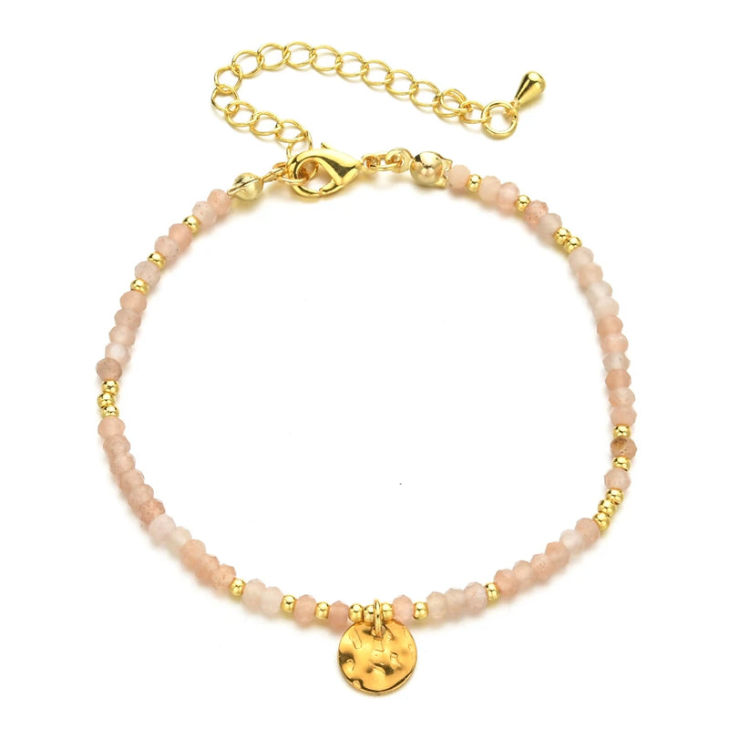 Bracelet &quot;Ananta&quot; en pierres Naturelles - opale Rose - L&#39;Arbre des Chakras