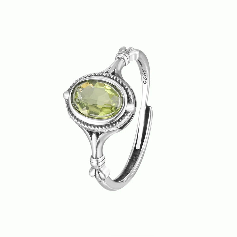 Bague Ajustable "Clarté d'Esprit" en Péridot - - L'Arbre des Chakras