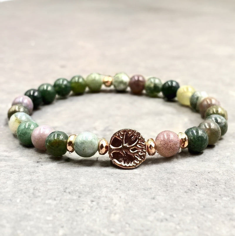 Bracelet "Équilibre Intérieur" en Agate Indienne -  - L'Arbre des Chakras