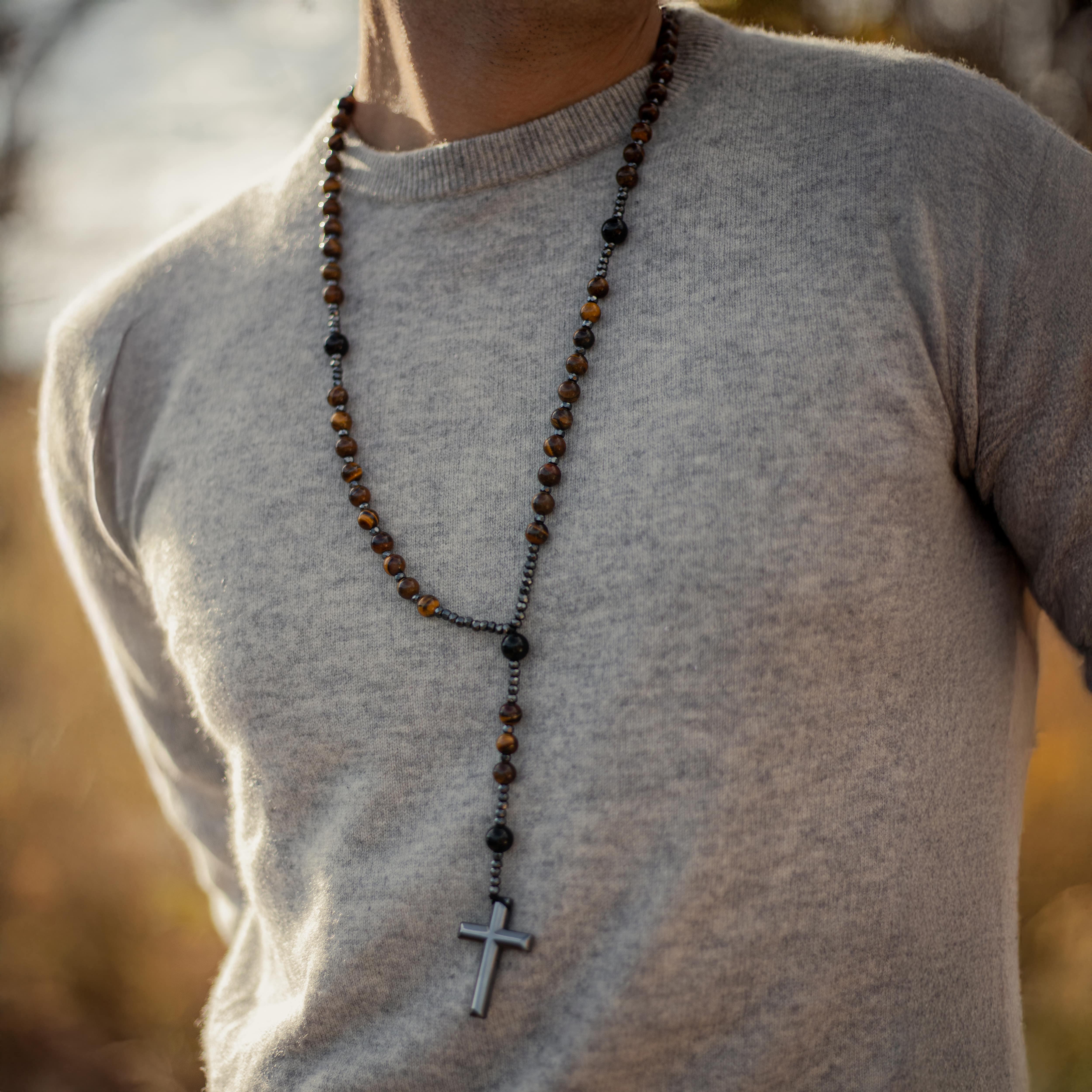 Collier Chapelet "Protection" en Oeil de Tigre - - L'Arbre des Chakras
