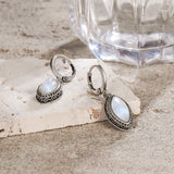 Boucles d'Oreilles "Calme & Lumière" en Pierre de Lune - - L'Arbre des Chakras