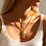 Collier Rectangle - Signe Astrologique et sa Pierre Naturelle - - L'Arbre des Chakras