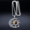 Pendentif &quot;Équilibre Cosmique Lune-Soleil&quot; en Oeil de Tigre -  - L&#39;Arbre des Chakras