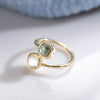 Bague "Isha" en Labradorite & Pierre de Lune