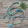 Collier Mala &quot;Transformation&quot; en Apatite, Aventurine Verte &amp; Labradorite - Mala + Bracelet - L&#39;Arbre des Chakras