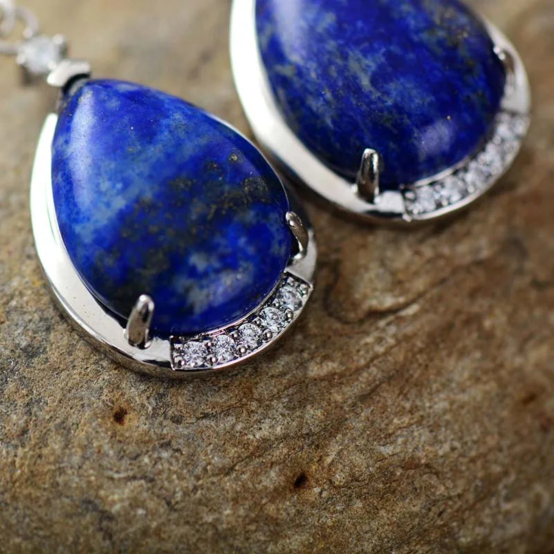 Boucles d&#39;Oreilles &quot;Lumière Azurée&quot; en Lapis Lazuli -  - L&#39;Arbre des Chakras