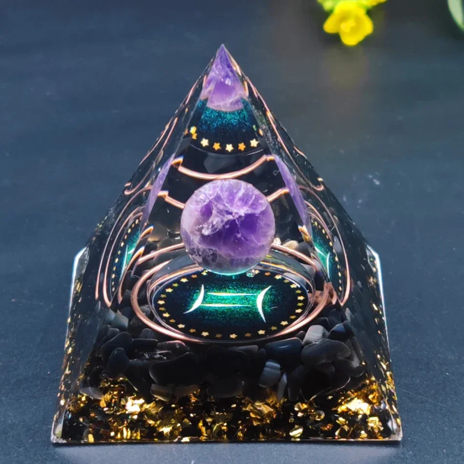 Orgonite Astrale "Ancrage & Sérénité" – Signe du Zodiaque