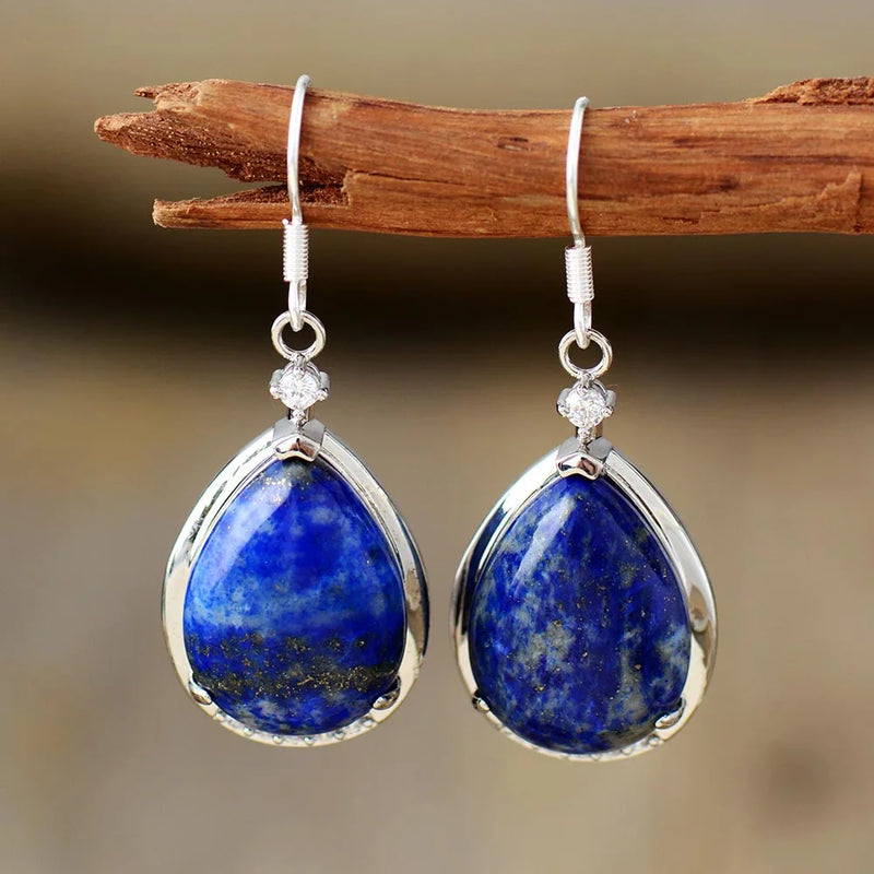 Boucles d&#39;Oreilles &quot;Lumière Azurée&quot; en Lapis Lazuli -  - L&#39;Arbre des Chakras