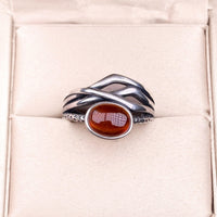 Bague Ajustable "Prema" en Grenat & Argent -  - L'Arbre des Chakras