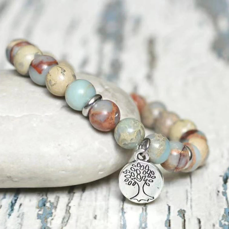 Bracelet "Acceptation de Soi" en Jaspe Aqua Terra -  - L'Arbre des Chakras